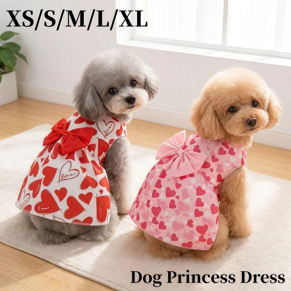 Bow Lace Medium/Small Pet Skirts Breathable Dog‘s Summer Dress For Puppy Poodle Chihuahua Etc