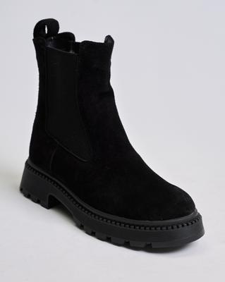Ботинки Челси 12360 36 черный замша шерсть