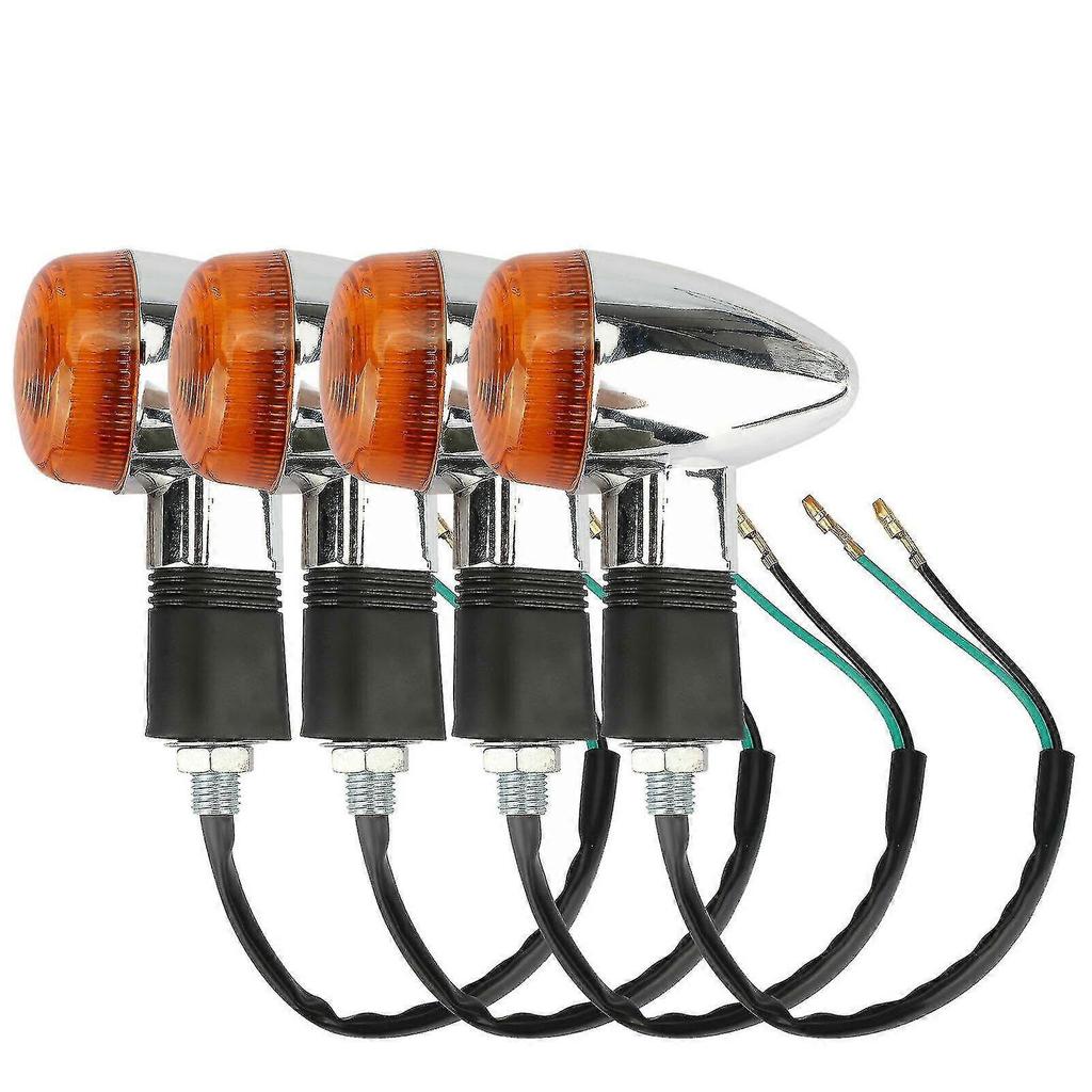 4pcs Motorcycle Turn Signals Amber Lights Led Indicator Compatible Harley Yamaha Suzuki - JA