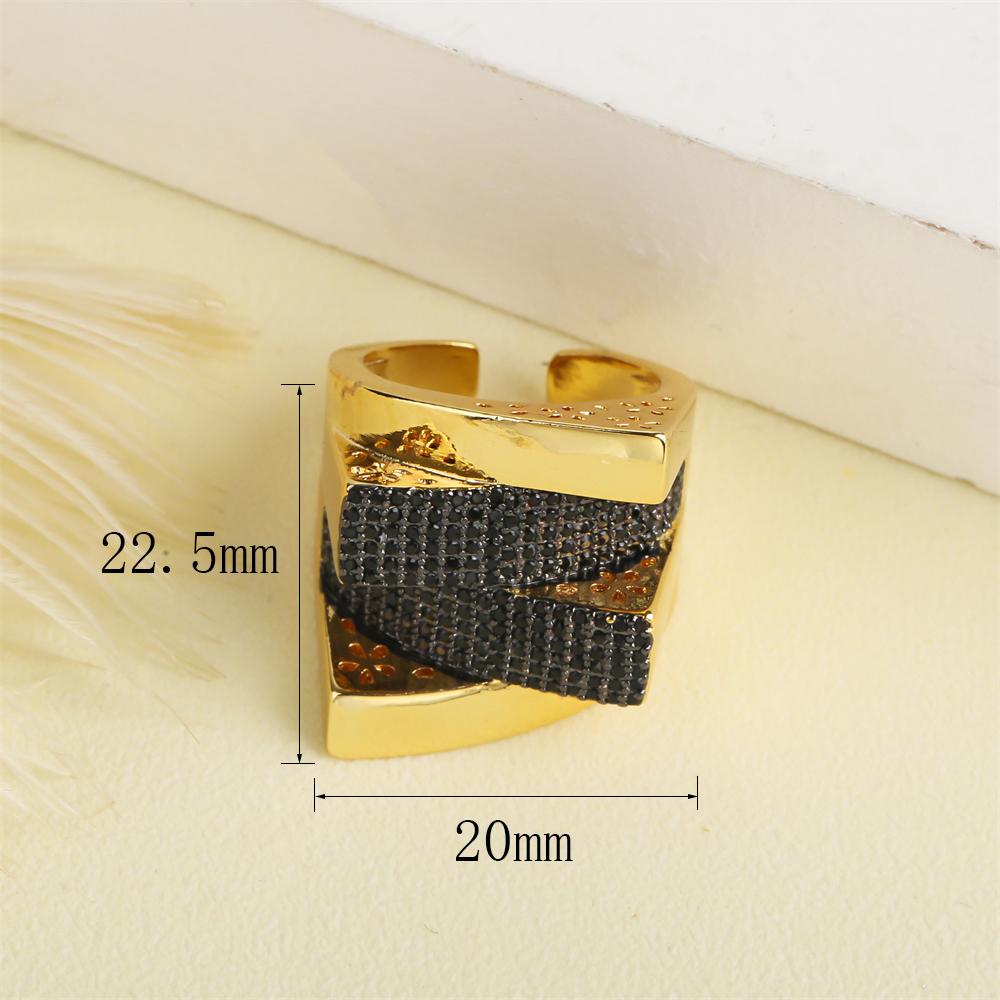 European And American Fashion Personality Open Ring Women's New Niche Design Sense Emerald Micro-Inset Zircon Star Ring