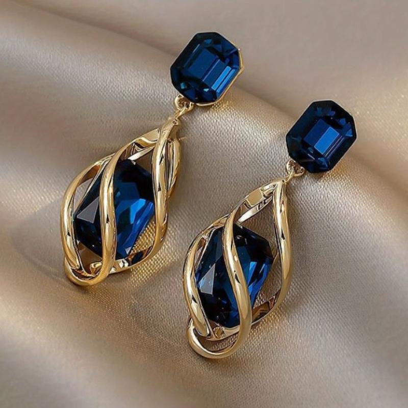 Серьги-капли геометрической формы из цинкового сплава для женщин, ретро-модные, с индивидуальностью, темпераментные, с цирконом, женские