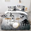 Drum Kit Duvet Cover Rock Music Theme Bedding Set Microfiber Musical Pattern Comforter Cover Full/Queen/King/Twin For Youth Teen