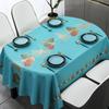 Oval Pvc Table Cloths Plant Flower Lattice Geometric Waterproof Oil -Proof Easy To Clean Coffee Dinning Cover Tablecloth Decor