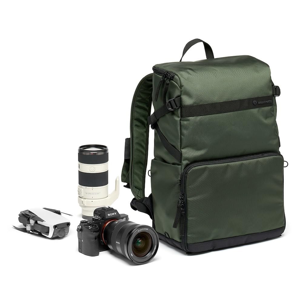 Рюкзак для фотоаппарата Street Slim, 12 л, тёмный, подходит для ноутбуков MB [Manfrotto] зелёного цвета, 14 дюймов, лёгкий, компактный, водоотталкивающий, MS2-BP.
