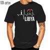 Мужская футболка Ливия Сердцебиение Флаг для ливийской женской футболки P