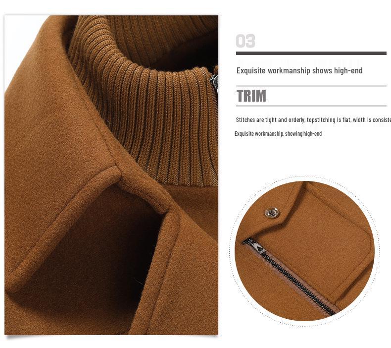 Мужское шерстяное пальто-тренч приталенного кроя - Утепленное зимнее пальто и куртка, Доступны большие размеры