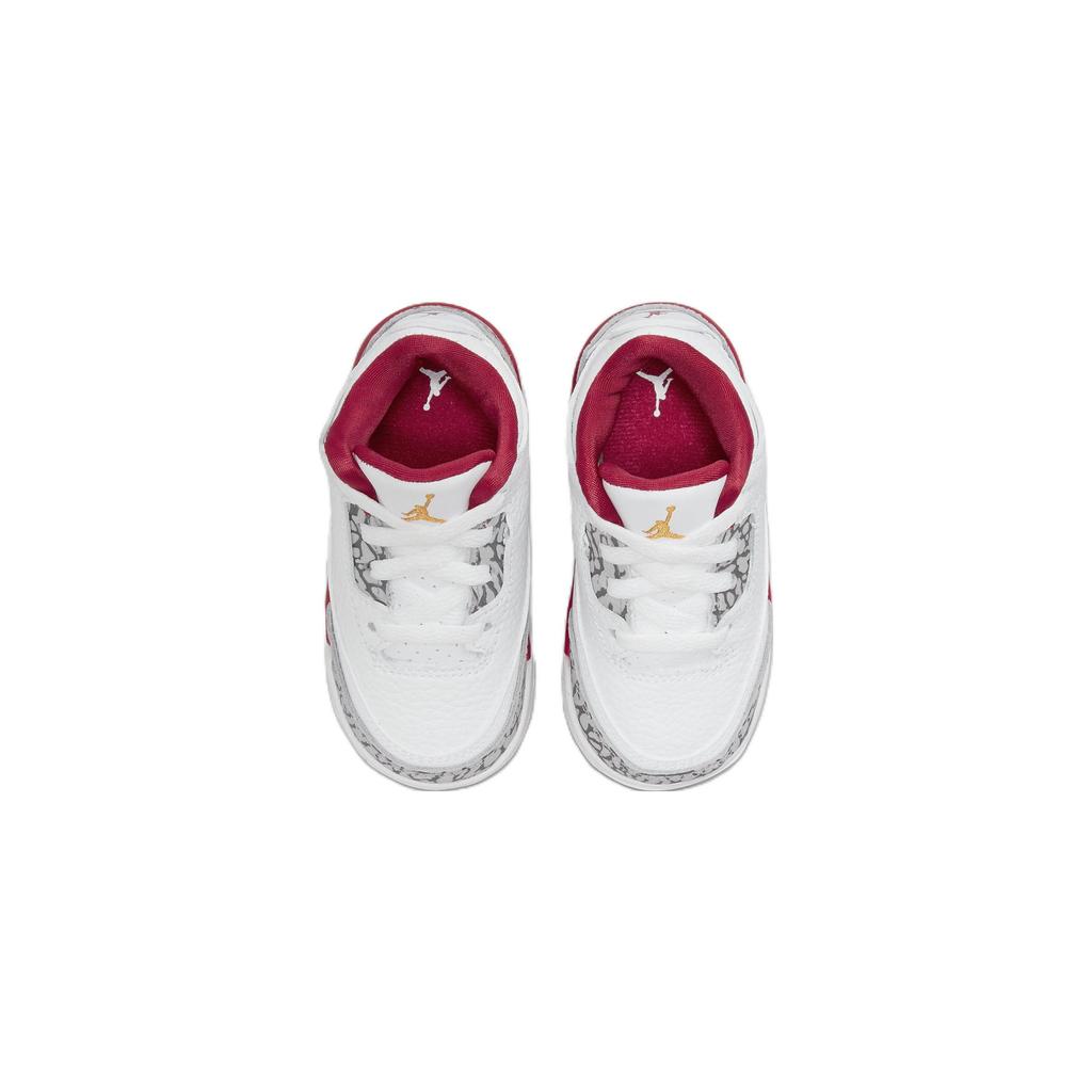 Кроссовки Air Jordan 3 Retro TD Cardinal Red Baby White Light-Curry Cement-Grey 832033-126