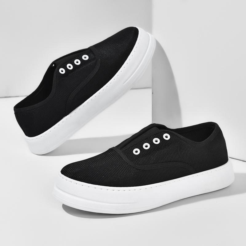 Fashion Black Canvas Shoes Men Versatile Men's Vulcanized Shoes Breathable Loafers Comfort Casual Shoes For Men Skateboard Sneaker