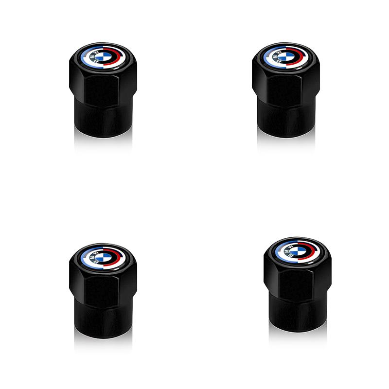For BMW 1 W E82 4PCS Aluminum Alloy Car Wheel Tire Valve Cap Stem For BMW 50th Kith F30 F10 E90 E46 E60 E70 E39 E36 E87 X7 E92 E91 E28 X3 X1