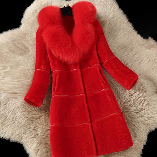 Пальто из искусственного меха с длинным рукавом, толстый зимне-осенний отложной воротник для офиса