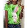 Happy Easter Bunny Egg Print T Shirt For Women Casual Crew Neck Short Sleeve Women's T-Shirt New In Ladies Easter Tees Clothes