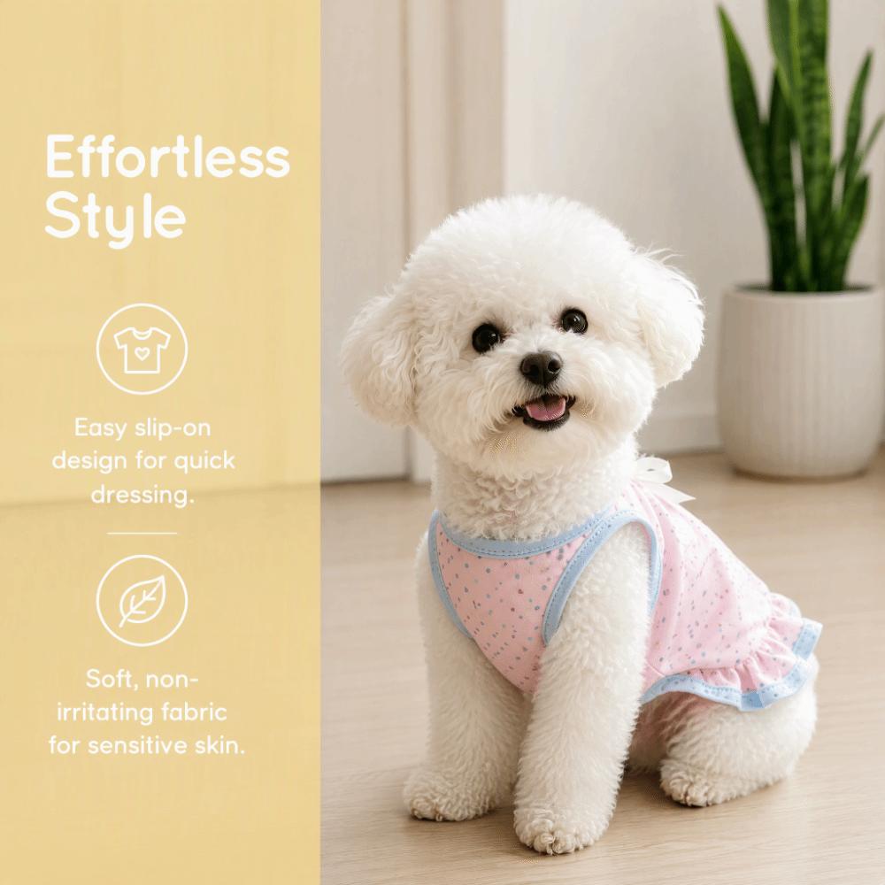 Polka Dot Puppy Cat Slip Dress Breathable Cat Sleeveless Dress Corgi Teddy Clothes Pet Supplies