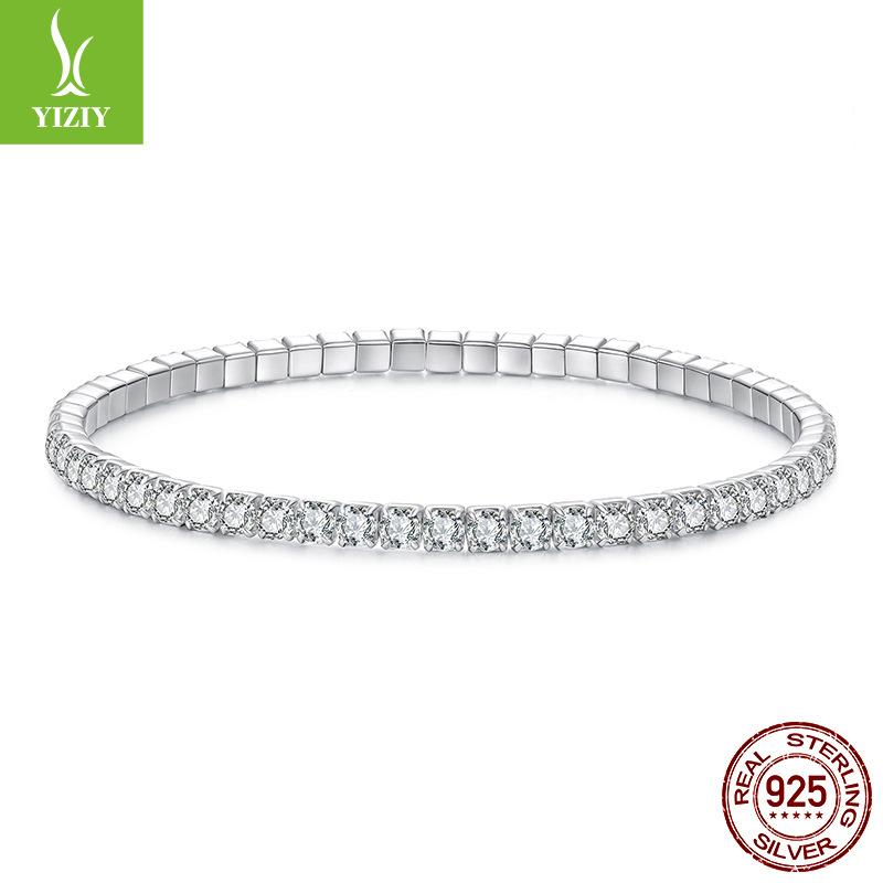 Light Luxury Full Diamond S925 Sterling Silver Bracelet Fashion High Sense Shining Zircon Bracelet Jewelry Ladies