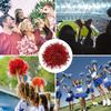 PATIKIL Cheers Pom Poms Черлидинг с ручкой 12 шт. Металлическая фольга Cheers Hand Flower Sports Team Spirit красный