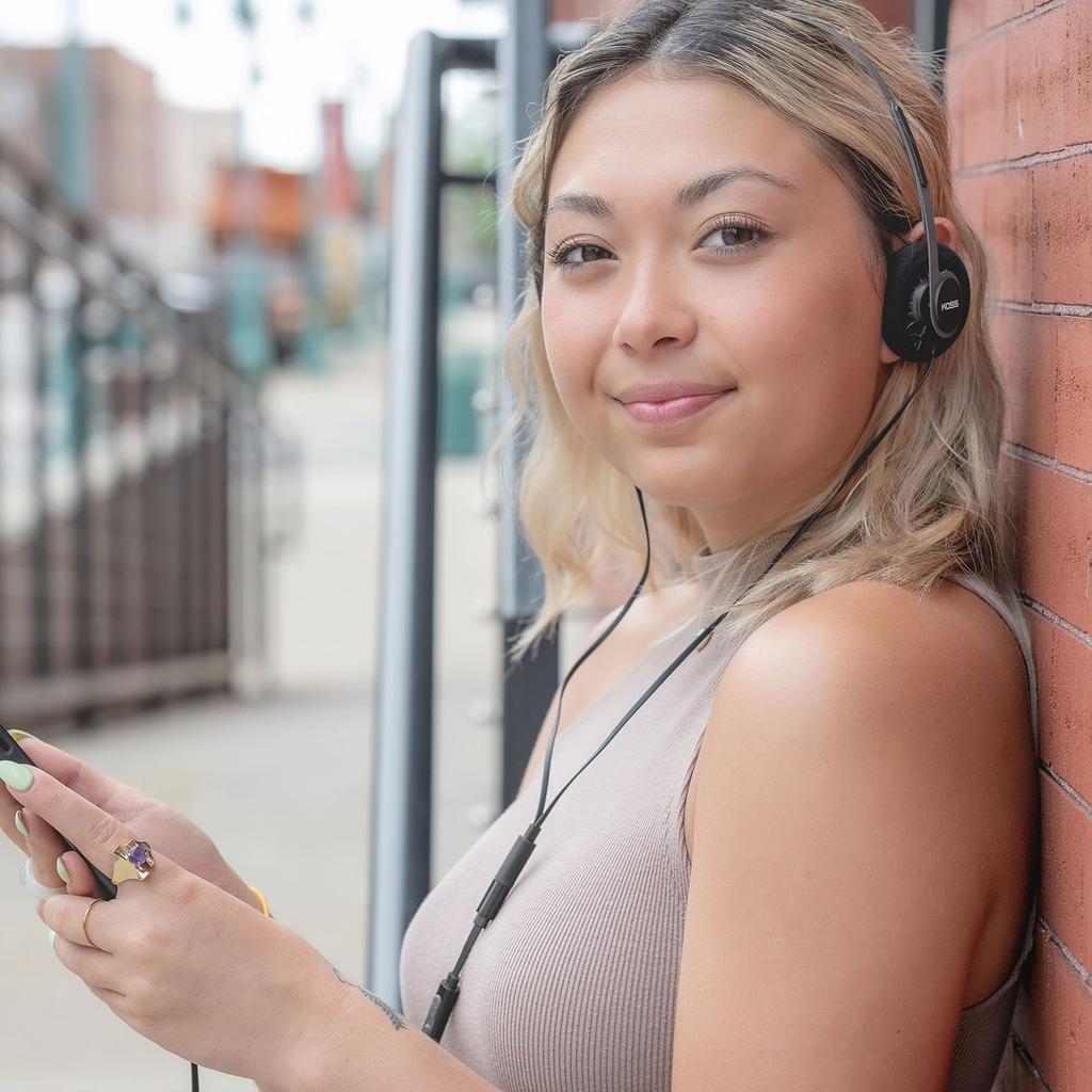 Koss Наушники KPH40 Utility с системой съемного шнура и сверхлегким дизайном On-Ear (Стелс Блэк)