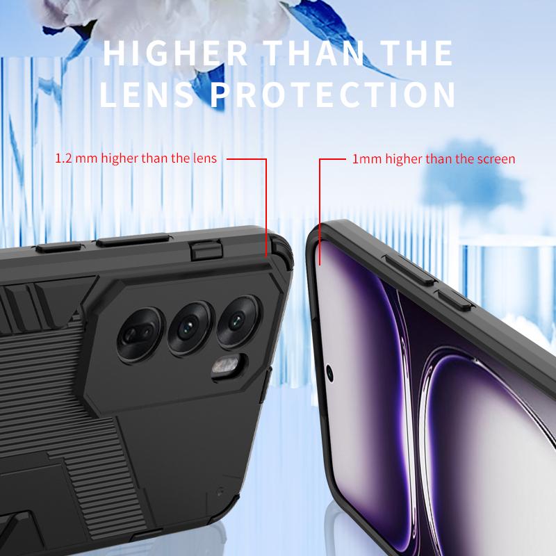 Для OPPO Reno 12 Reno12 Pro 5G Глобальный Чехол Задняя Крышка Противоударный Бронированный Чехол Защита от Падений Подставка Funda Coque Чехлы