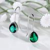 Простые зеленые серьги-капли для женщин, настоящее серебро S925, ювелирные украшения, подарки на годовщину свадьбы или помолвки