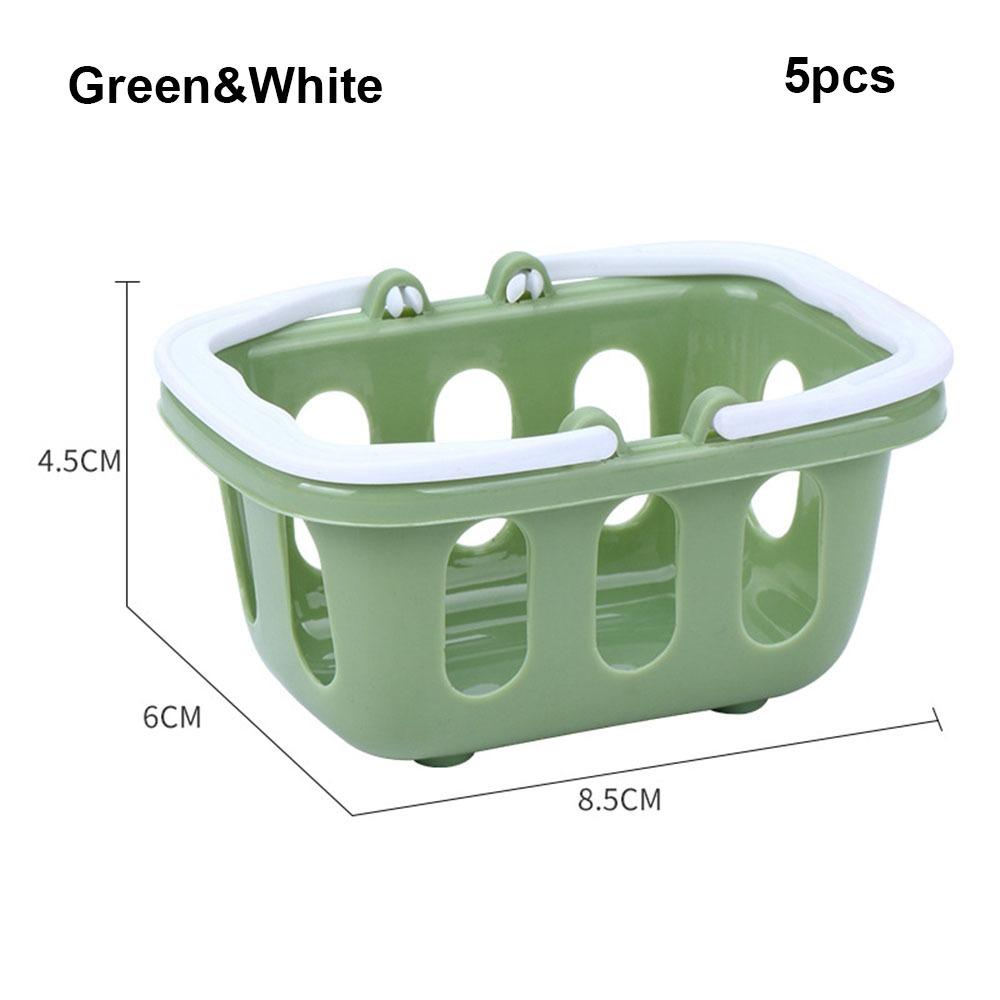 5pcs Multicolors Basket Toys Mini Shopping Hand Basket Model  Doll House