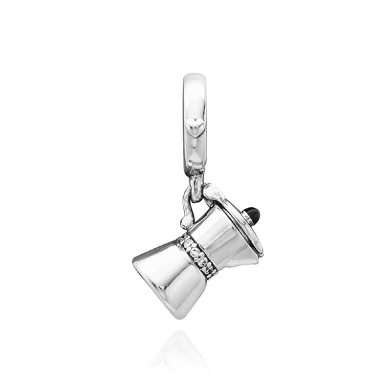 Pandora Charm Dangle Mocha Coffee Pot Kettle 792679C01