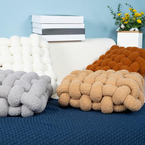 Декоративная подушка эластичная пушистая мягкая на ощупь квадратная плетеная подушка для сиденья стула из шерпы