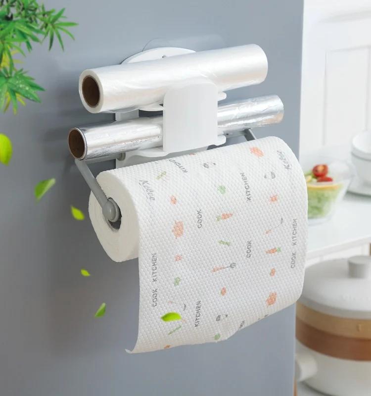 Подвесной держатель для туалетной бумаги Держатель для рулонной бумаги Кухонная подставка Стойка для бумаги Домашние стеллажи для хранения Выдвижной органайзер для хранения пищевой пленки