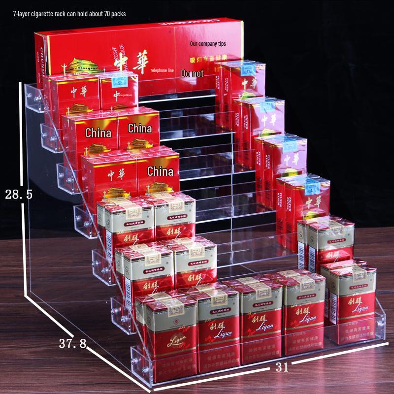 Акриловая ступенчатая стойка для демонстрации сигарет и напитков
