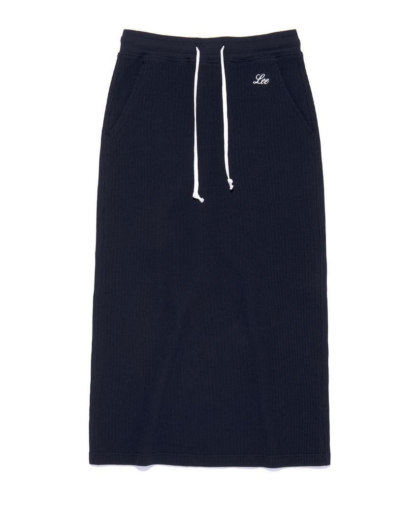 Lee Women'S Waffle Midi Sweat Skirt Navy