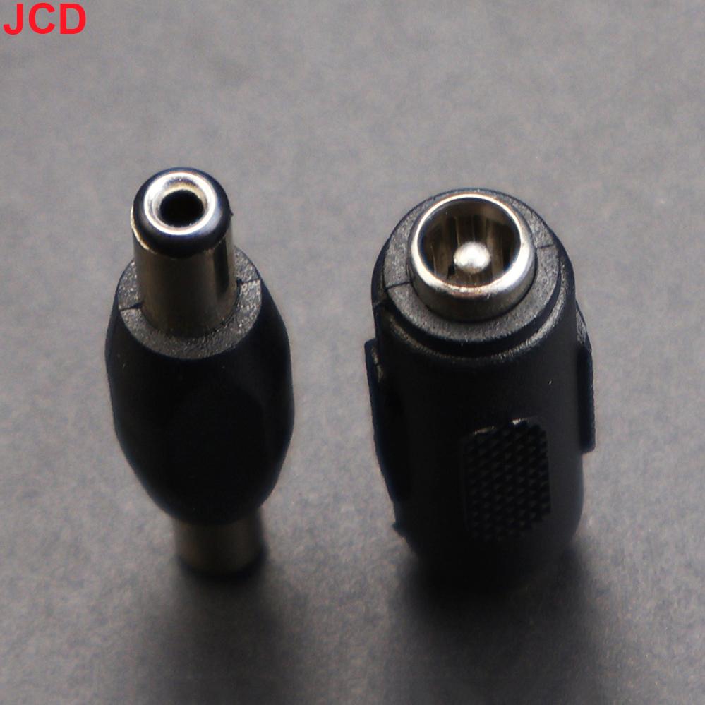JCD 5pc 5.5mm*2.1mm Male To Male DC Power Plug Jack and Female To Female Socket Connector For CCTV Camcer Panel Mounting Adaptor