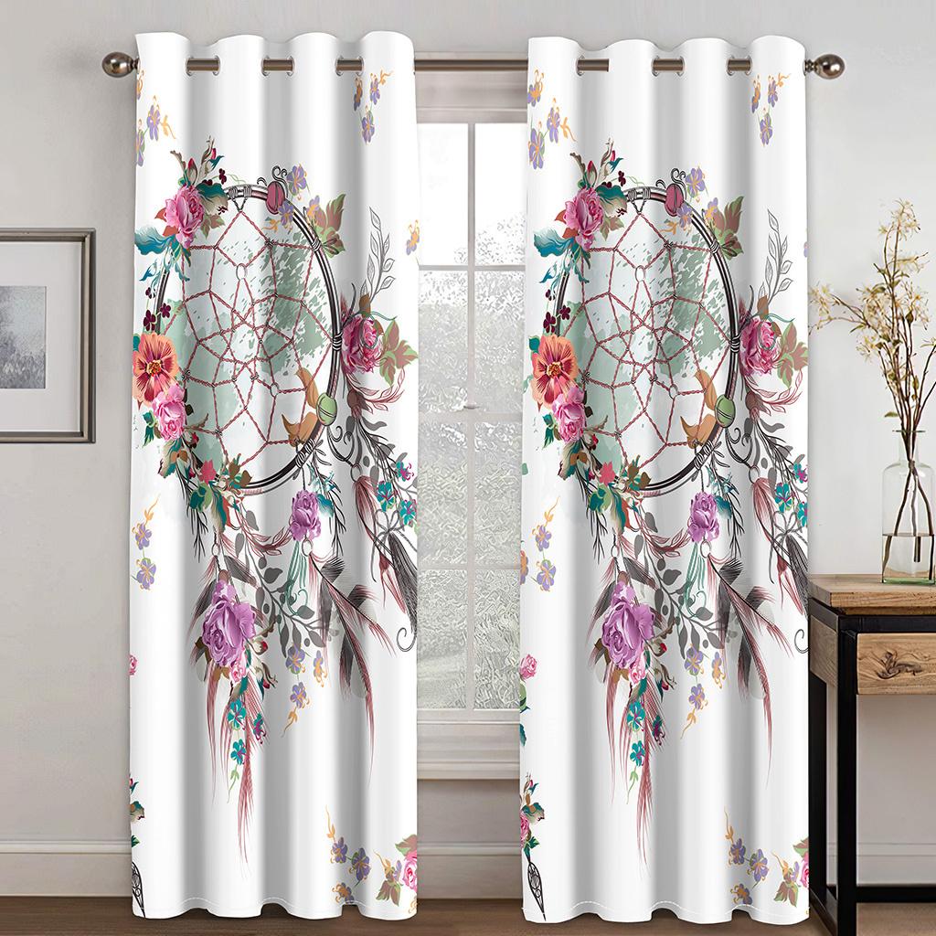 Цветные шторы-ловцы снов 3D Современный домашний декор Затемняющие шторы 2 панели Роскошный декор для гостиной, спальни, балкона