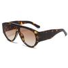 Vintage Oversized Print Sunglasses WomenNew Fashion Oval Hip Hop Sun Glasses Ladies Sexy Elegant Eyewear Leopard Gradient Shades