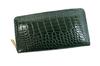 Kimono To Green Shining Crocodile Wallet Made by Henroon Round Zipper [Luxury Store] [Made Order]