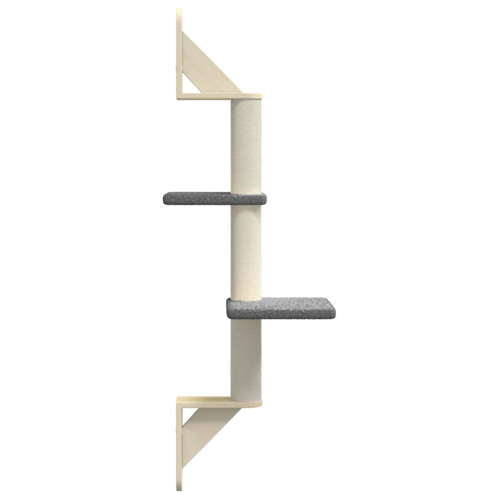 Wall Mounted Cat Tree with Scratching Post Dark Gray 108 cm