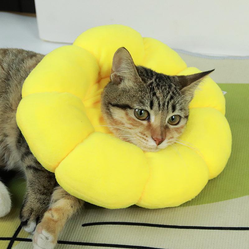 Подсолнух елизаветинский ошейник для домашних животных регулируемый анти-укус хирургия анти-облизывание заживление ран защита кошек ошейники мягкий плюшевый ошейник