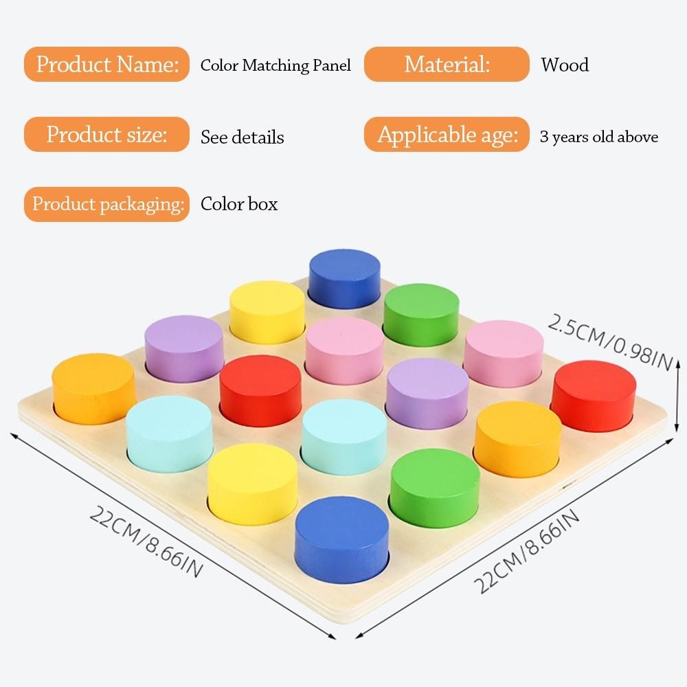 Color Recognition Matching Logic Game Educational Wooden Puzzle  Preschoolers or Toddlers