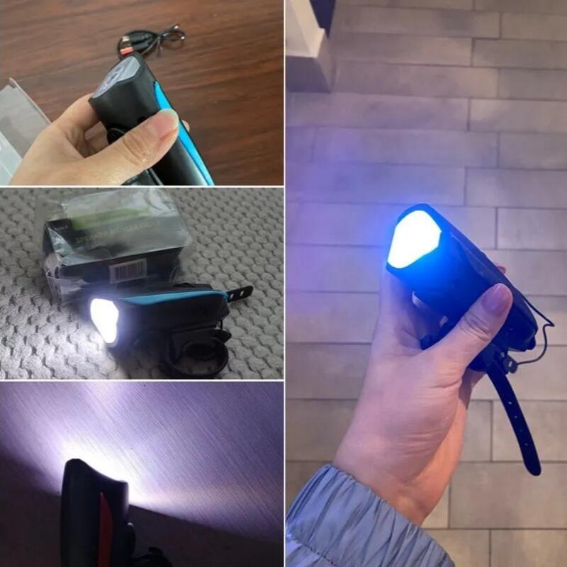 Черный велосипедный фонарь USB светодиодный водонепроницаемый с гудком горный велосипед темная ночь езда на открытом воздухе фара