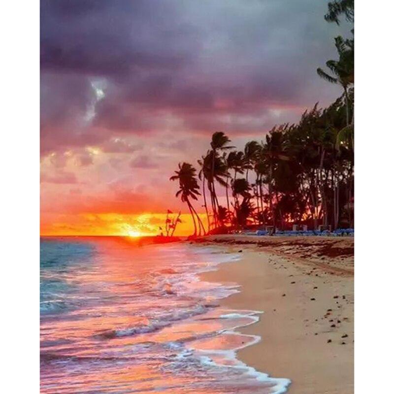 5D DIY Алмазная картина Комплект Кокосовая пальма Алмазная вышивка Стразы Украшения для дома