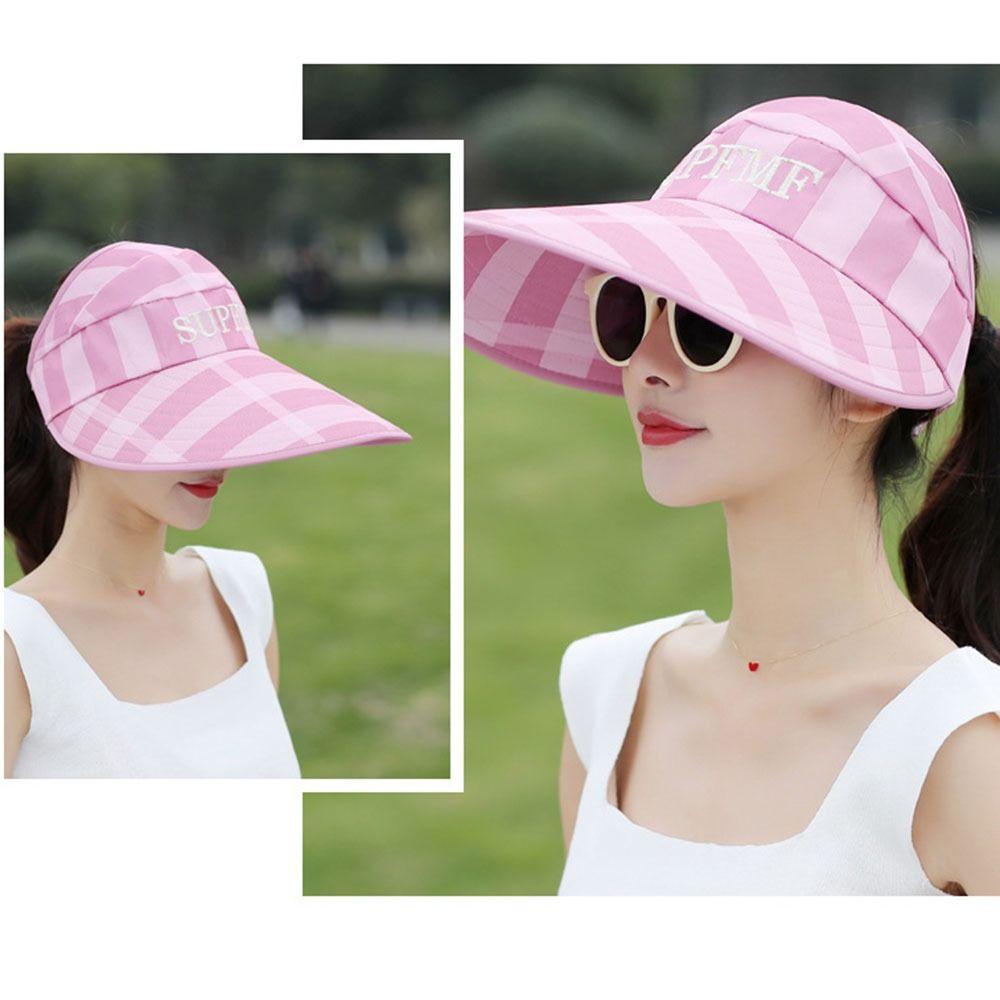 Outdoor Summer Travel Protection Sun Hat Women Wide Brim Sun Hat Beach Cap UV Protection Visor Caps
