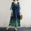 Новое хлопковое платье больших размеров с коротким рукавом и цветочным принтом для женщин, повседневное свободное длинное летнее платье