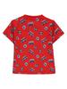 Chłopięcy Czerwony Wzorowany T-Shirt Kanz