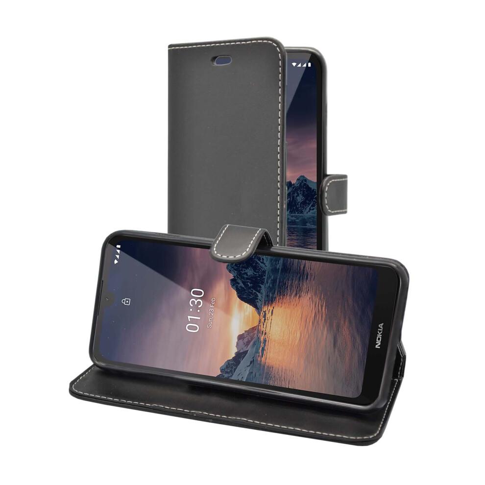 Nokia 1.3 Black Wallet Flip PU Leather Case - Magnetic Closure, Slim Protective Pouch with Easy Port Access