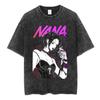 Anime Nana Osaki Graphic Print Vintage Washed Cotton Tshirt Unisex Women Harajuku Hoghstreet Fashion Summer New Tee Oversized Top
