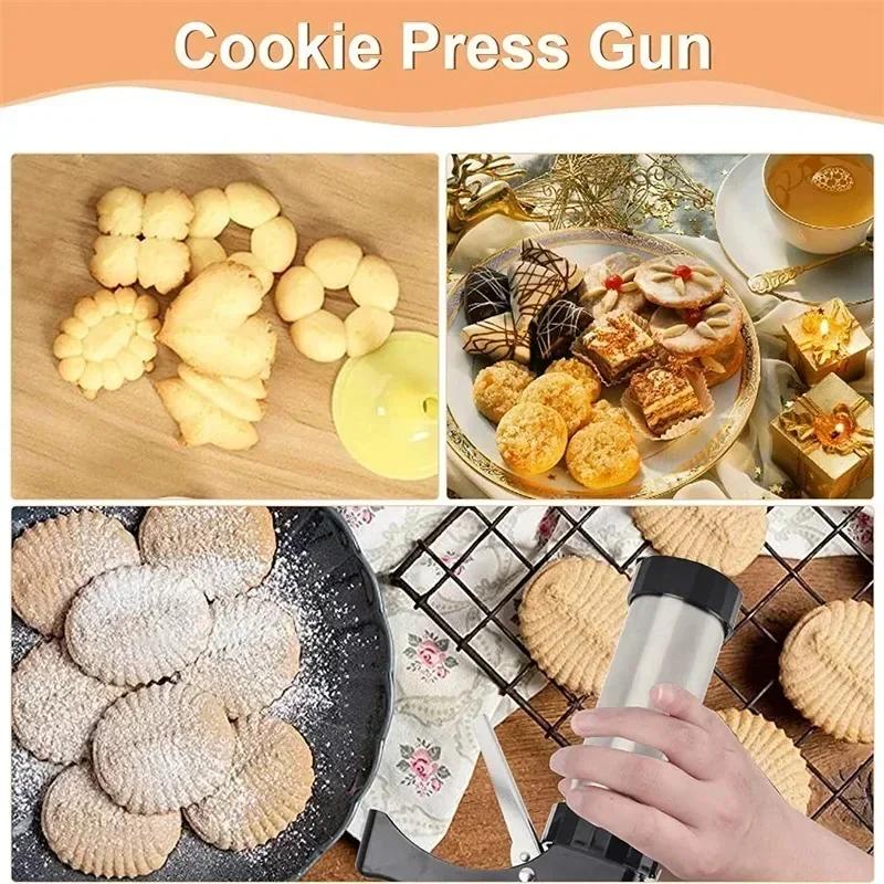 Stainless Steel Cookie Maker Press Kit Manual Churros Maker Machine Cookie Biscuit Press Kit or Making and Decorating Cookies