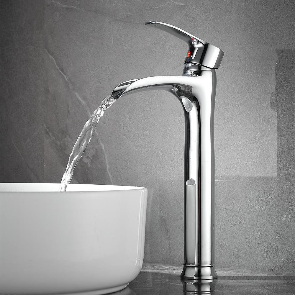 Modern Basin Faucets Waterfall Bathroom Faucet Single Handle Basin Mixer Tap Bath Faucet Brass Sink Water Crane Gold 855987