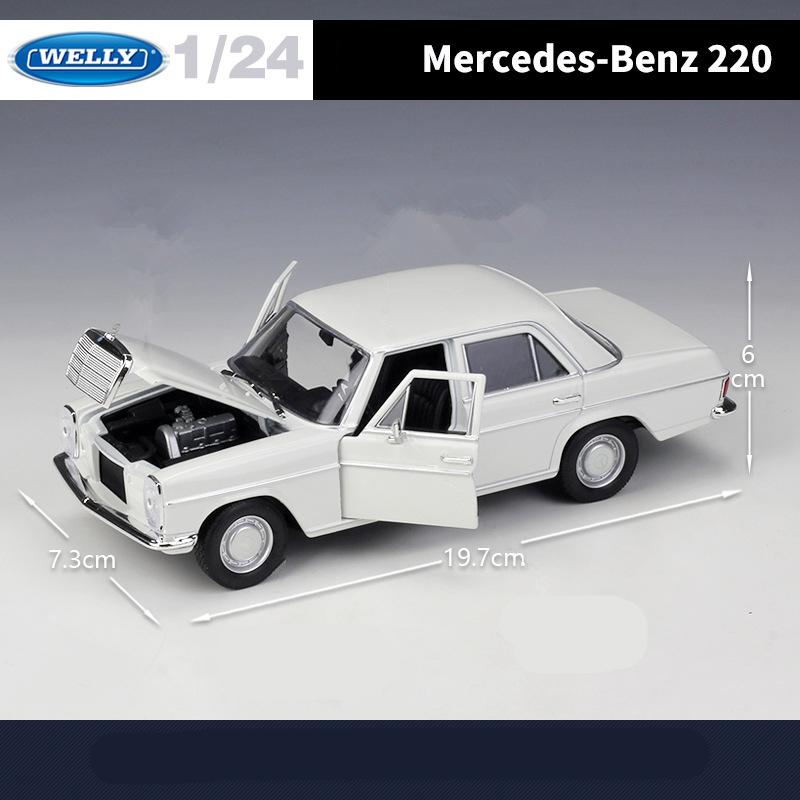 Welly 1/24 Модель автомобиля из сплава Mercedes-Benz 220 Литые металлические Классический Ретро Модель старого автомобиля Симуляция Коллекция Детская игрушка Подарок