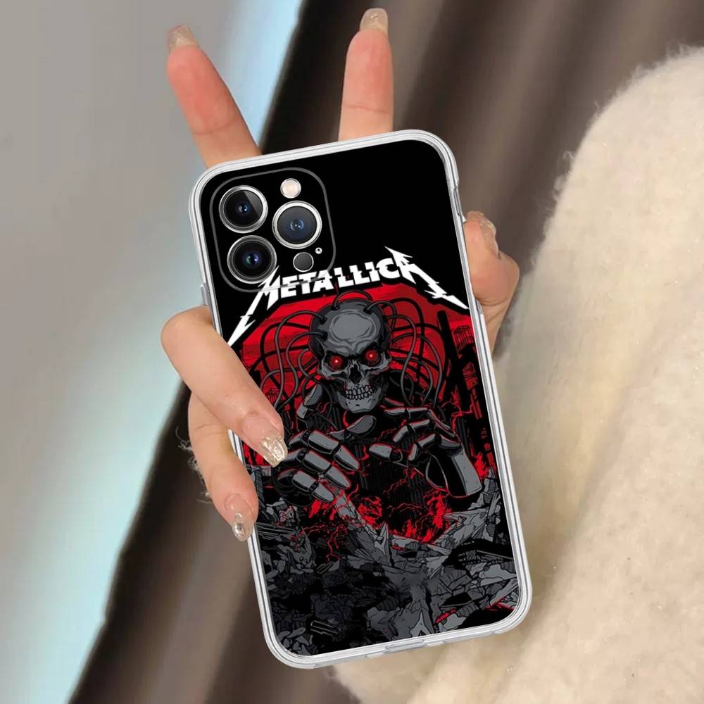 Логотип Музыка M-Metallica Для IPhone 17 16 15 14 13 12 11 Pro Max Plus Mini Чехол Для Прозрачного Чехла