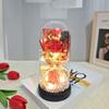 Eternal Flower Glass Cover Lamp Soap Flower Acrylic Cover Valentine Day Gift For Girlfriend Mothers Day Wedding Bridesmaid Gift