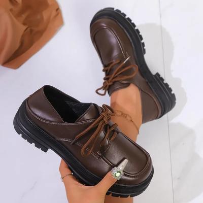 Модная женская обувь на толстом каблуке Весна Новая Круглый носок Глубокий вырез Передний ремешок Толстая подошва Нескользящая Износостойкая Обувь с низким верхом