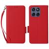 For Motorola Edge 60 5G/60 Fusion 5G PU Leather Case with Wrist Strap Litchi Texture Wallet Phone Cover