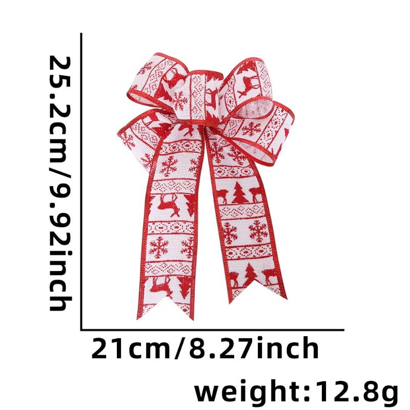 Красные Рождественские Ленты Банты Подвесные Украшения Бант Подарок Украшения для Рождественской Елки Декор для Рождественской Вечеринки Новый Год