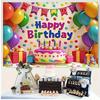 Colorful birthday party polyester fabric background and party wall decorations - Background fabric, indoor/outdoor